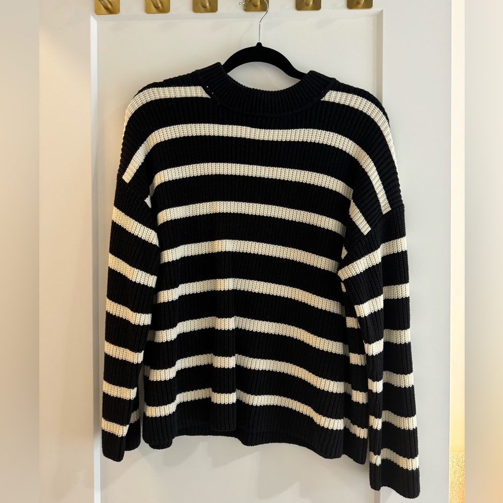 HM black and white striped sweater
